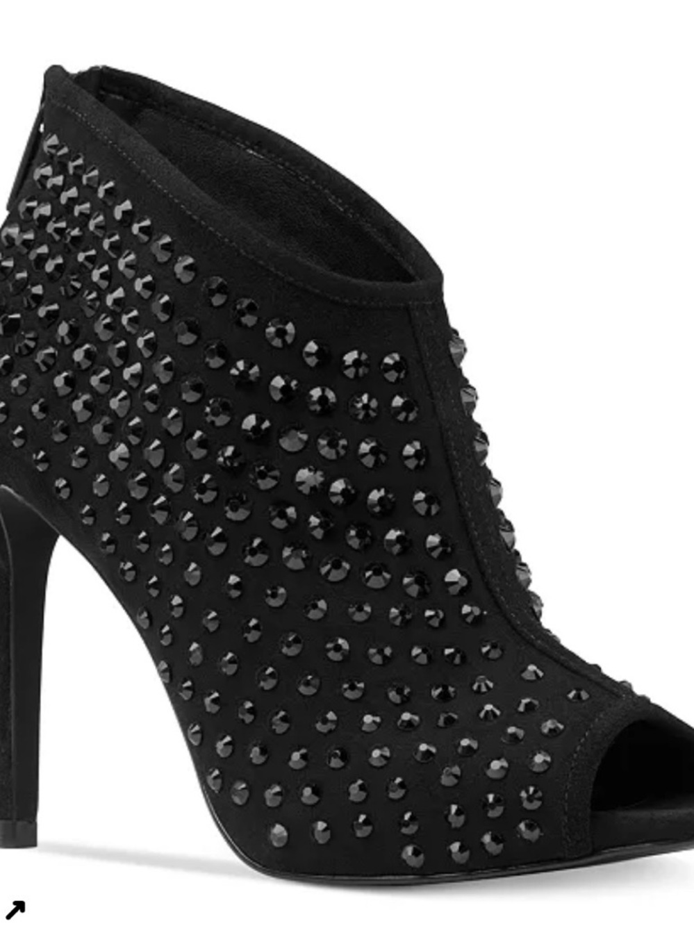 MICHAEL Michael Kors Black Studded Peep-Toe Dani Booties